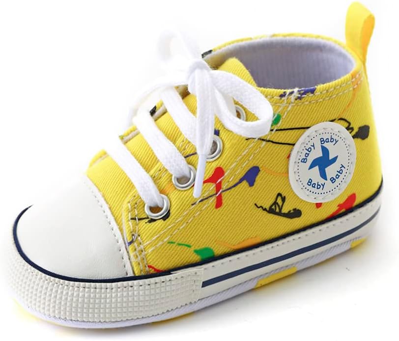 Baby Boys Girls Star High Top Sneaker Soft Anti-Slip Sole Newborn Infant First Walkers Canvas Denim Shoes Xpress