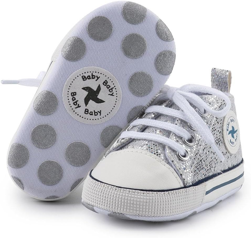 Baby Boys Girls Star High Top Sneaker Soft Anti-Slip Sole Newborn Infant First Walkers Canvas Denim Shoes Xpress