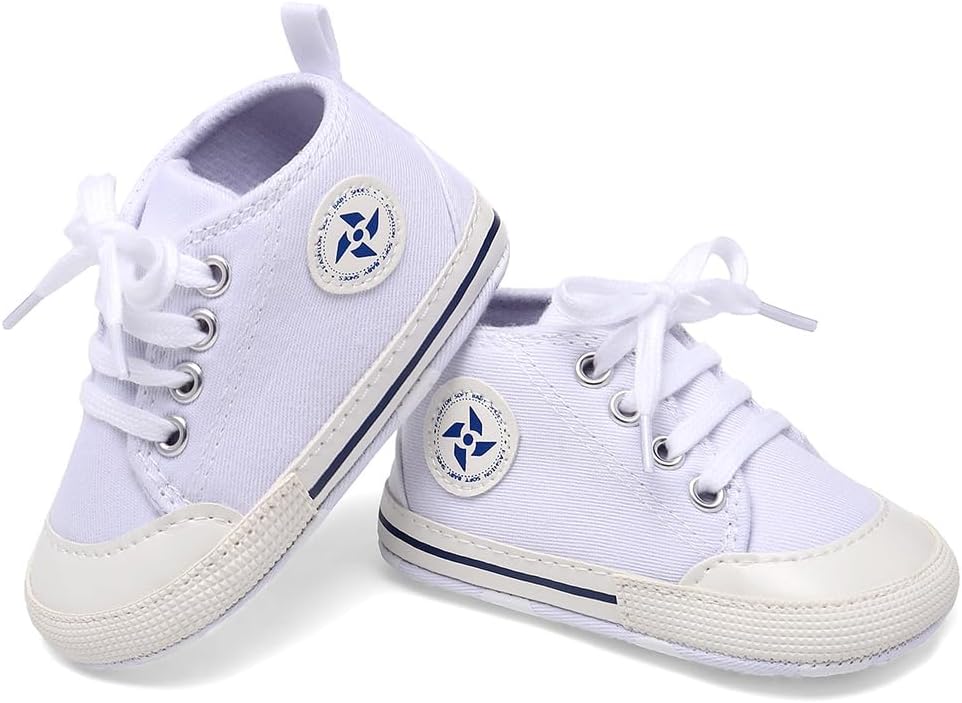 Baby Boys Girls Star High Top Sneaker Soft Anti-Slip Sole Newborn Infant First Walkers Canvas Denim Shoes Xpress