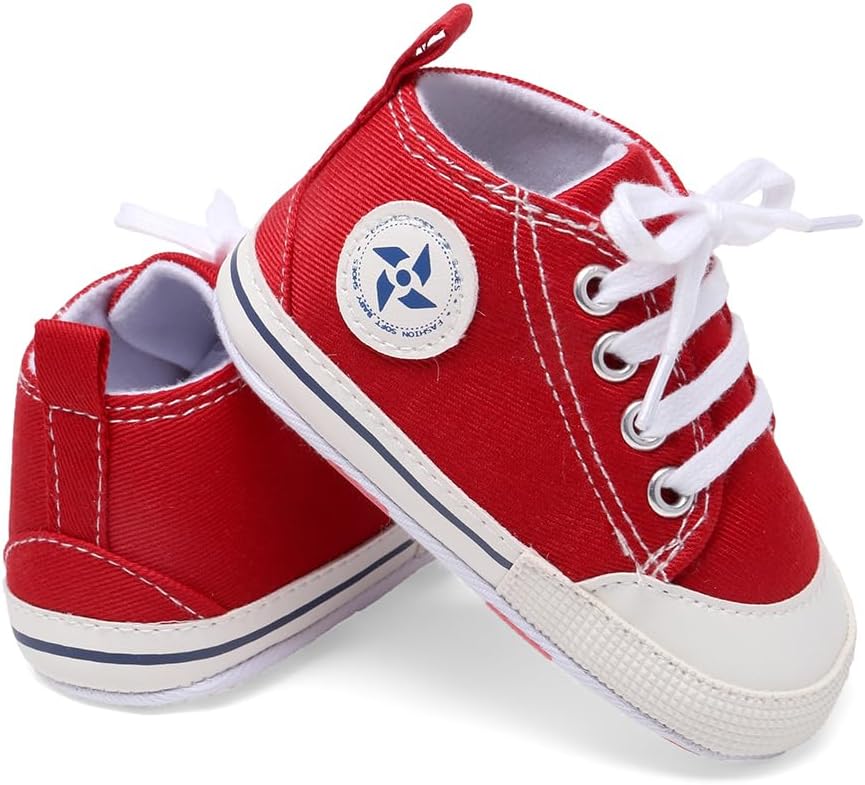 Baby Boys Girls Star High Top Sneaker Soft Anti-Slip Sole Newborn Infant First Walkers Canvas Denim Shoes Xpress