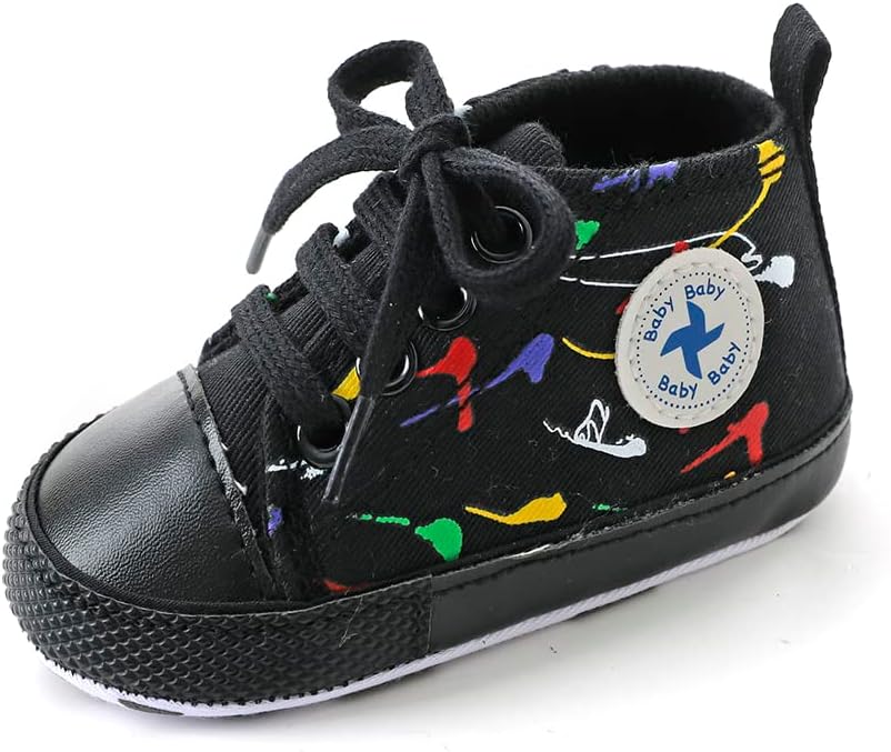 Baby Boys Girls Star High Top Sneaker Soft Anti-Slip Sole Newborn Infant First Walkers Canvas Denim Shoes Xpress