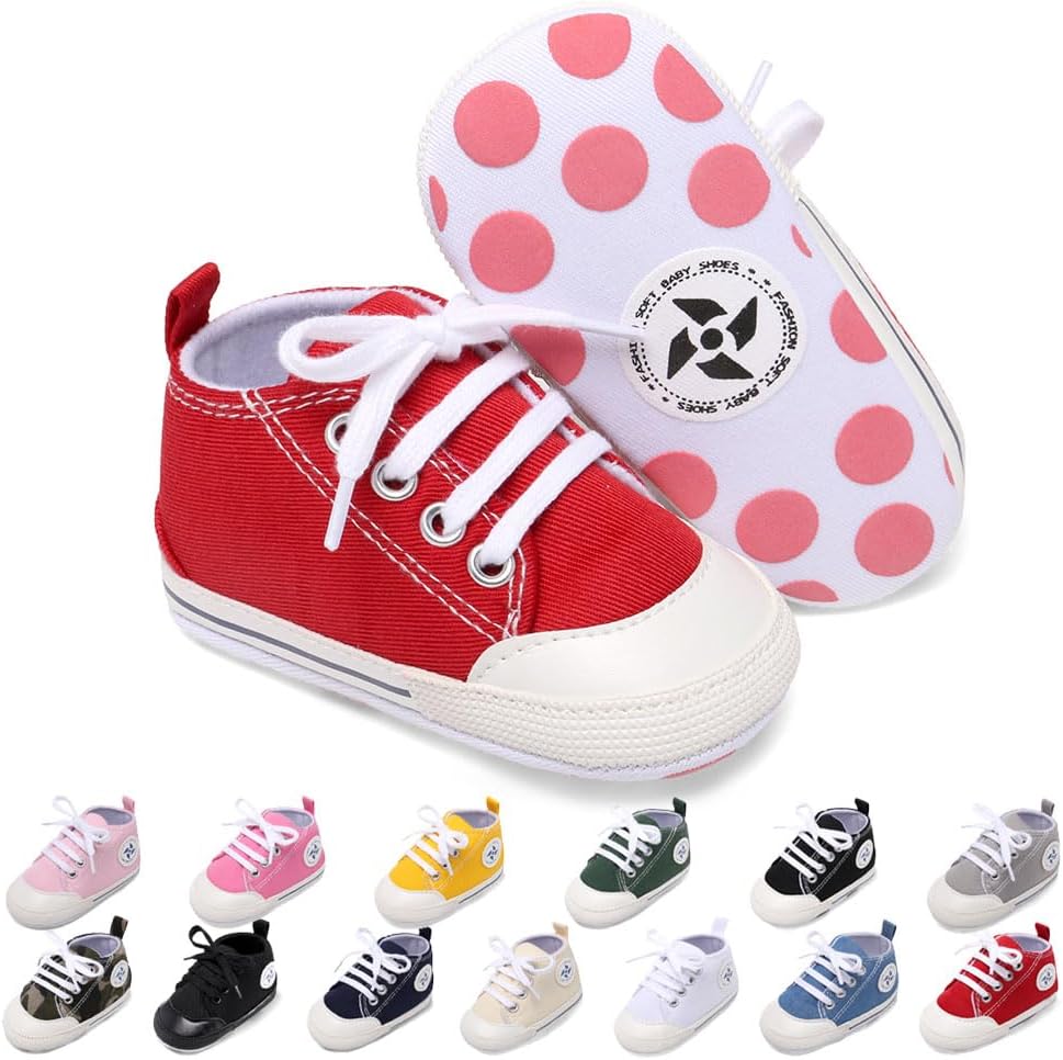 Baby Boys Girls Star High Top Sneaker Soft Anti-Slip Sole Newborn Infant First Walkers Canvas Denim Shoes Xpress