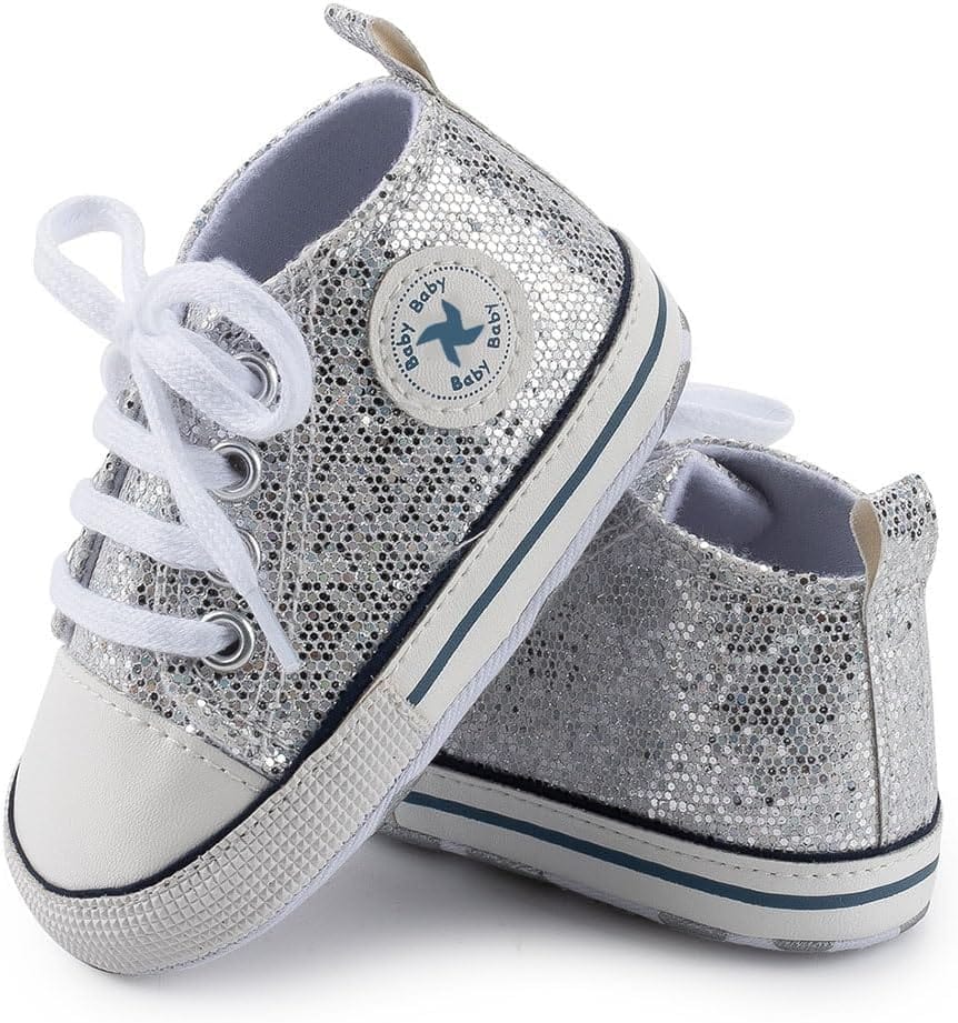 Baby Boys Girls Star High Top Sneaker Soft Anti-Slip Sole Newborn Infant First Walkers Canvas Denim Shoes Xpress