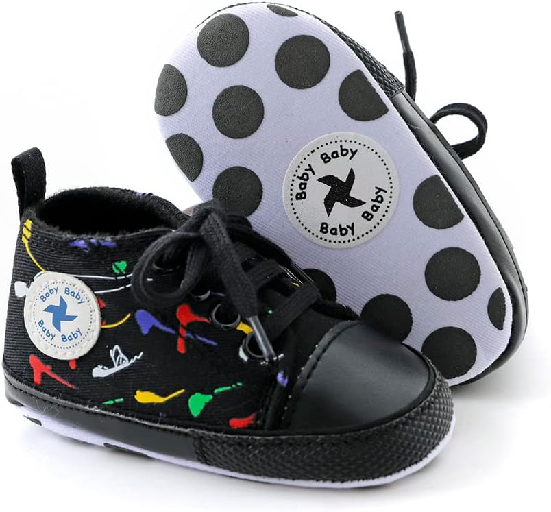 Baby Boys Girls Star High Top Sneaker Soft Anti-Slip Sole Newborn Infant First Walkers Canvas Denim Shoes Xpress