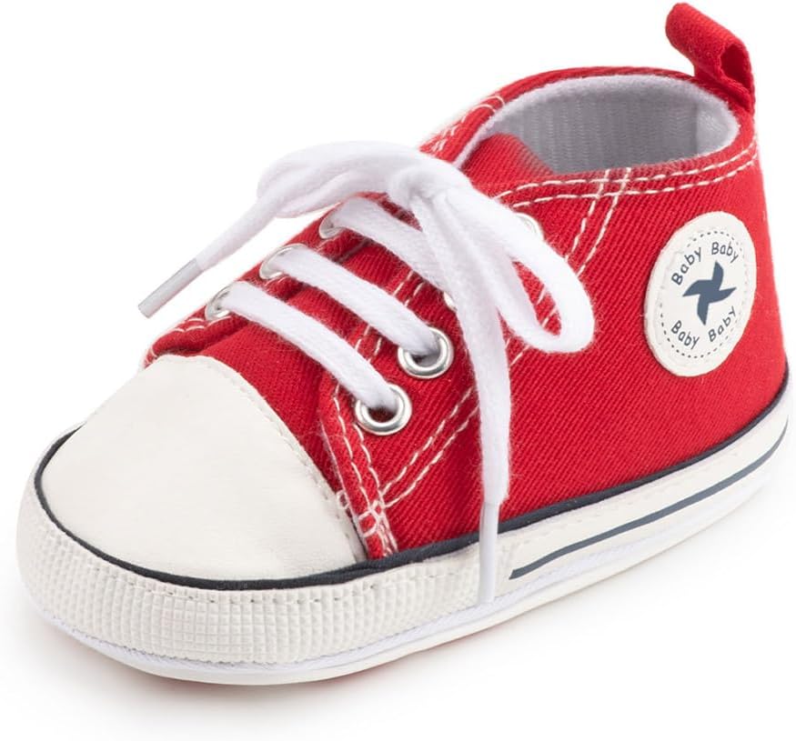 Baby Boys Girls Star High Top Sneaker Soft Anti-Slip Sole Newborn Infant First Walkers Canvas Denim Shoes Xpress