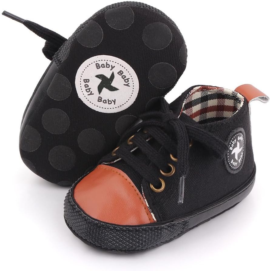 Baby Boys Girls Star High Top Sneaker Soft Anti-Slip Sole Newborn Infant First Walkers Canvas Denim Shoes Xpress