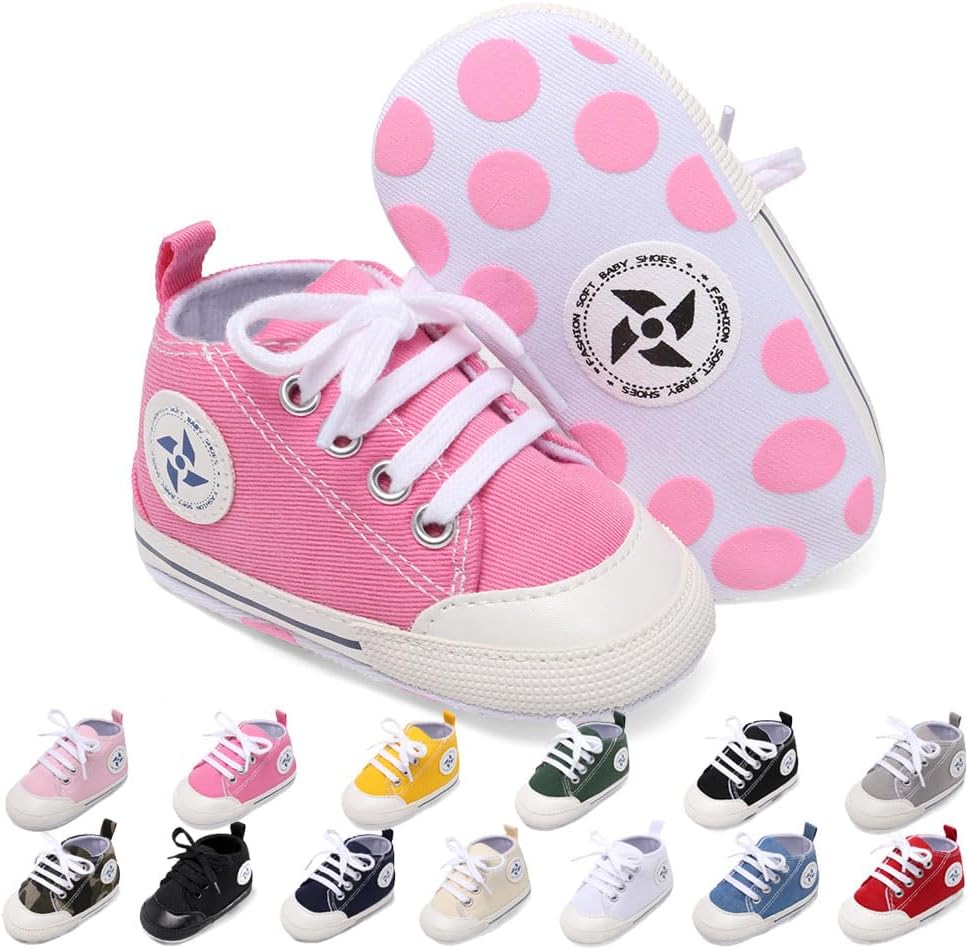 Baby Boys Girls Star High Top Sneaker Soft Anti-Slip Sole Newborn Infant First Walkers Canvas Denim Shoes Xpress