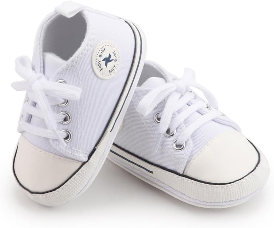 Baby Boys Girls Star High Top Sneaker Soft Anti-Slip Sole Newborn Infant First Walkers Canvas Denim Shoes Xpress