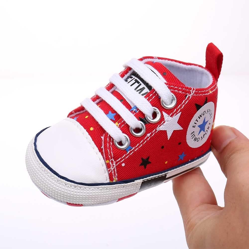 Baby Boys Girls Star High Top Sneaker Soft Anti-Slip Sole Newborn Infant First Walkers Canvas Denim Shoes Xpress