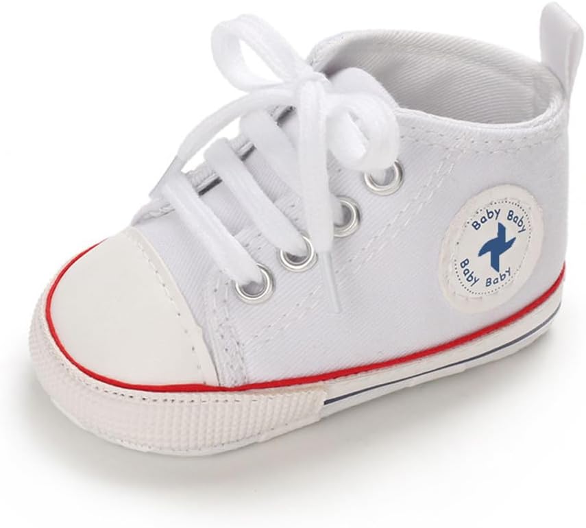 Baby Boys Girls Star High Top Sneaker Soft Anti-Slip Sole Newborn Infant First Walkers Canvas Denim Shoes Xpress