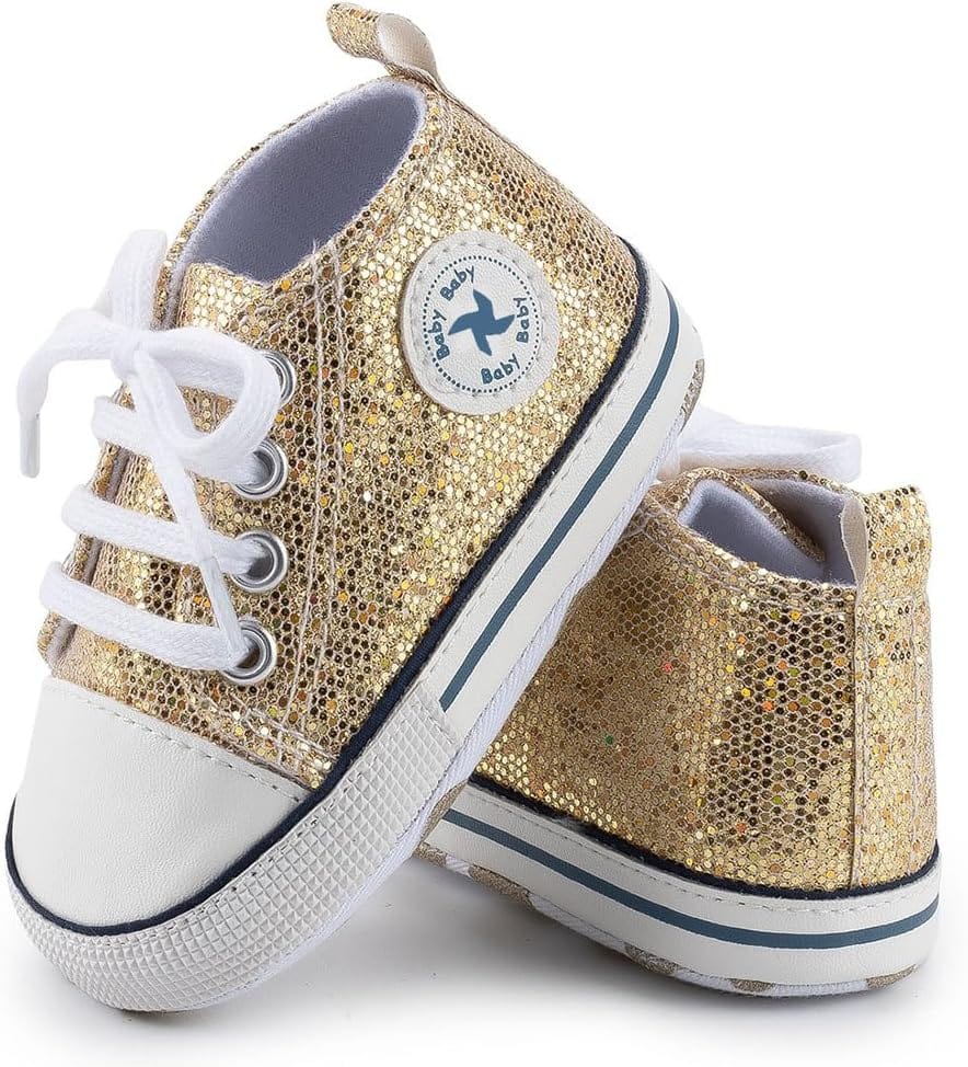 Baby Boys Girls Star High Top Sneaker Soft Anti-Slip Sole Newborn Infant First Walkers Canvas Denim Shoes Xpress