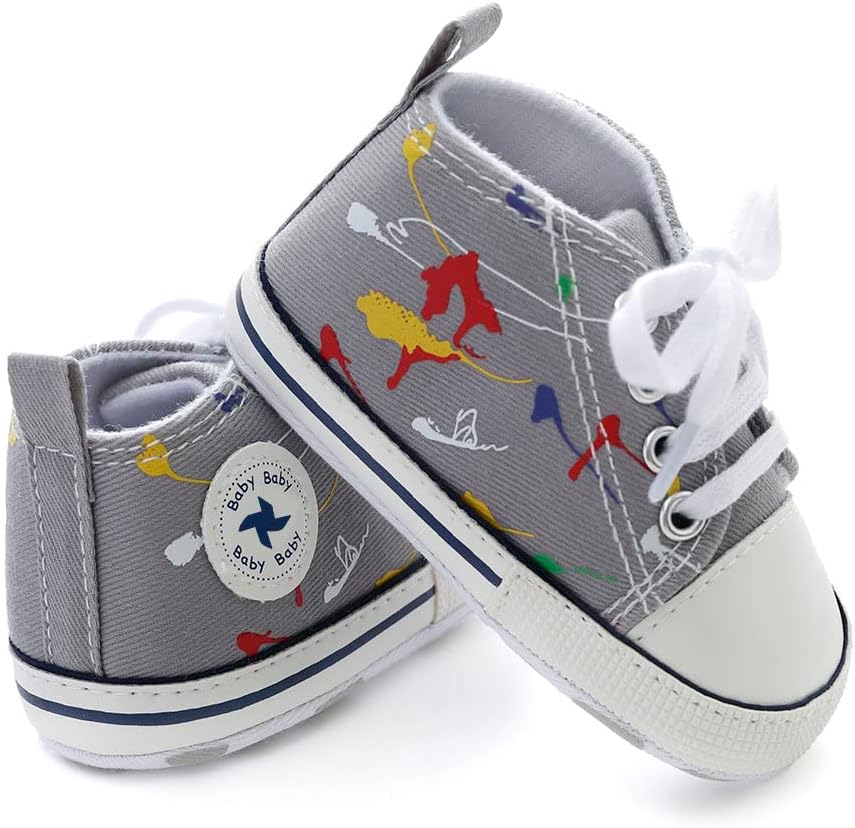 Baby Boys Girls Star High Top Sneaker Soft Anti-Slip Sole Newborn Infant First Walkers Canvas Denim Shoes Xpress