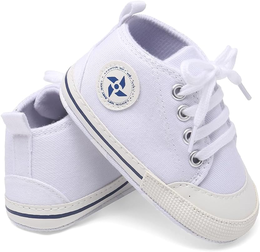 Baby Boys Girls Star High Top Sneaker Soft Anti-Slip Sole Newborn Infant First Walkers Canvas Denim Shoes Xpress