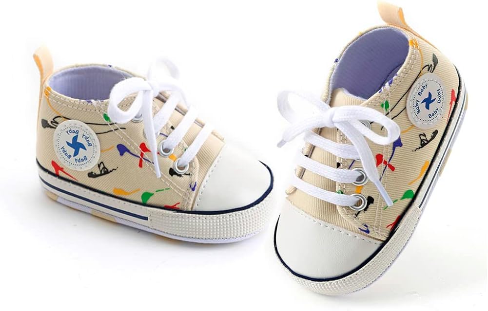 Baby Boys Girls Star High Top Sneaker Soft Anti-Slip Sole Newborn Infant First Walkers Canvas Denim Shoes Xpress