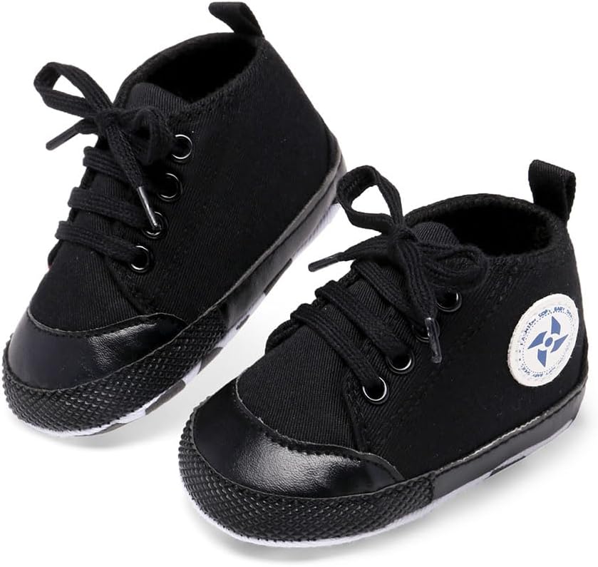 Baby Boys Girls Star High Top Sneaker Soft Anti-Slip Sole Newborn Infant First Walkers Canvas Denim Shoes Xpress