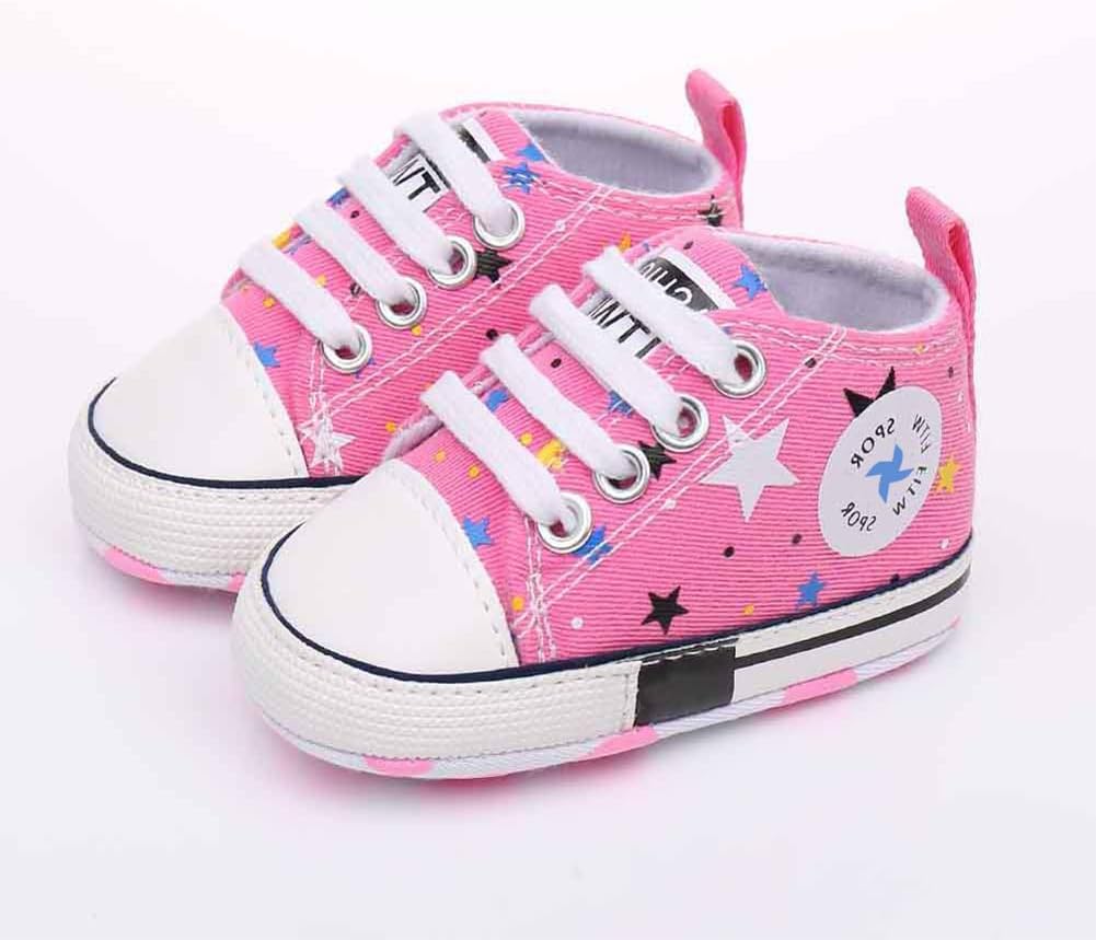 Baby Boys Girls Star High Top Sneaker Soft Anti-Slip Sole Newborn Infant First Walkers Canvas Denim Shoes Xpress