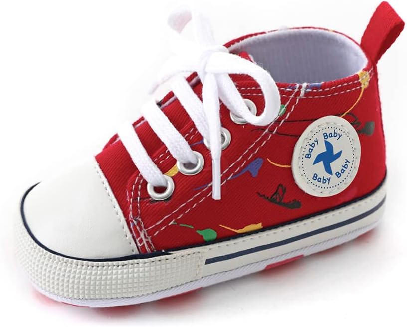 Baby Boys Girls Star High Top Sneaker Soft Anti-Slip Sole Newborn Infant First Walkers Canvas Denim Shoes Xpress