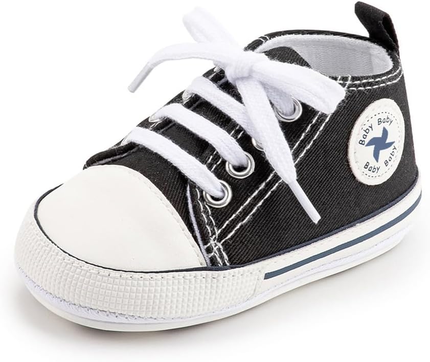 Baby Boys Girls Star High Top Sneaker Soft Anti-Slip Sole Newborn Infant First Walkers Canvas Denim Shoes Xpress