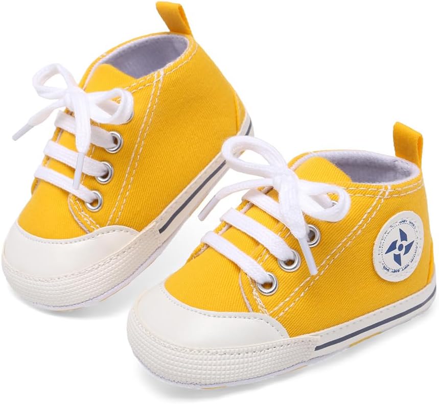 Baby Boys Girls Star High Top Sneaker Soft Anti-Slip Sole Newborn Infant First Walkers Canvas Denim Shoes Xpress