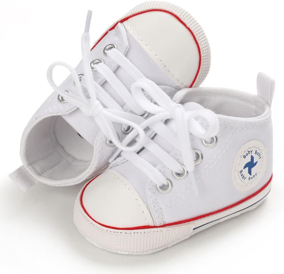 Baby Boys Girls Star High Top Sneaker Soft Anti-Slip Sole Newborn Infant First Walkers Canvas Denim Shoes Xpress