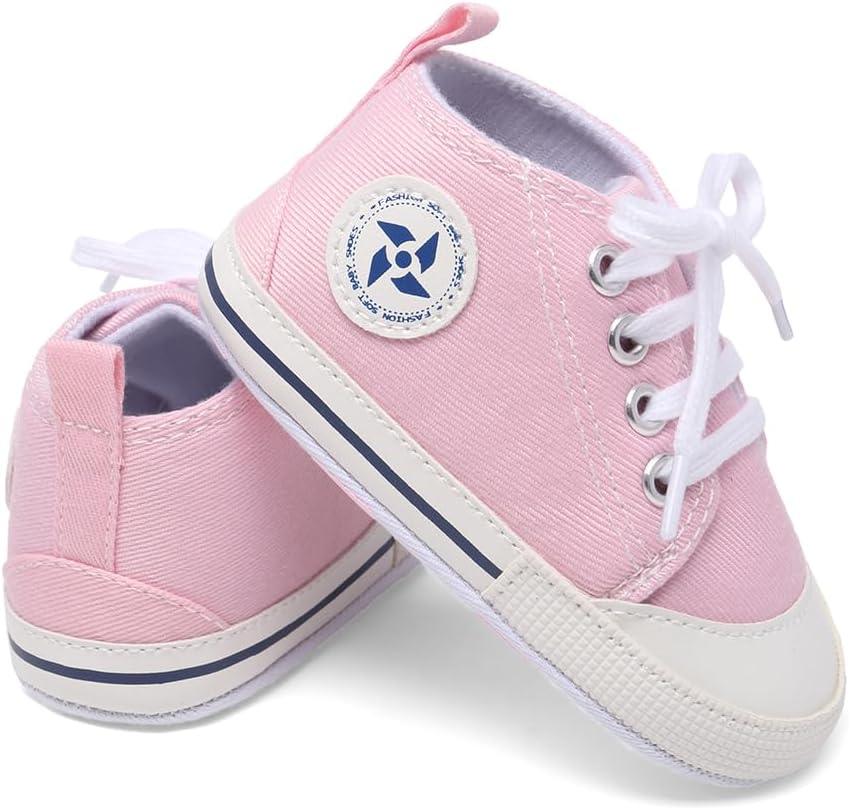 Baby Boys Girls Star High Top Sneaker Soft Anti-Slip Sole Newborn Infant First Walkers Canvas Denim Shoes Xpress