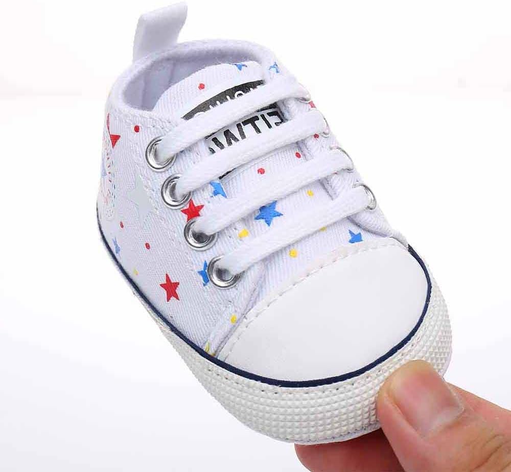 Baby Boys Girls Star High Top Sneaker Soft Anti-Slip Sole Newborn Infant First Walkers Canvas Denim Shoes Xpress