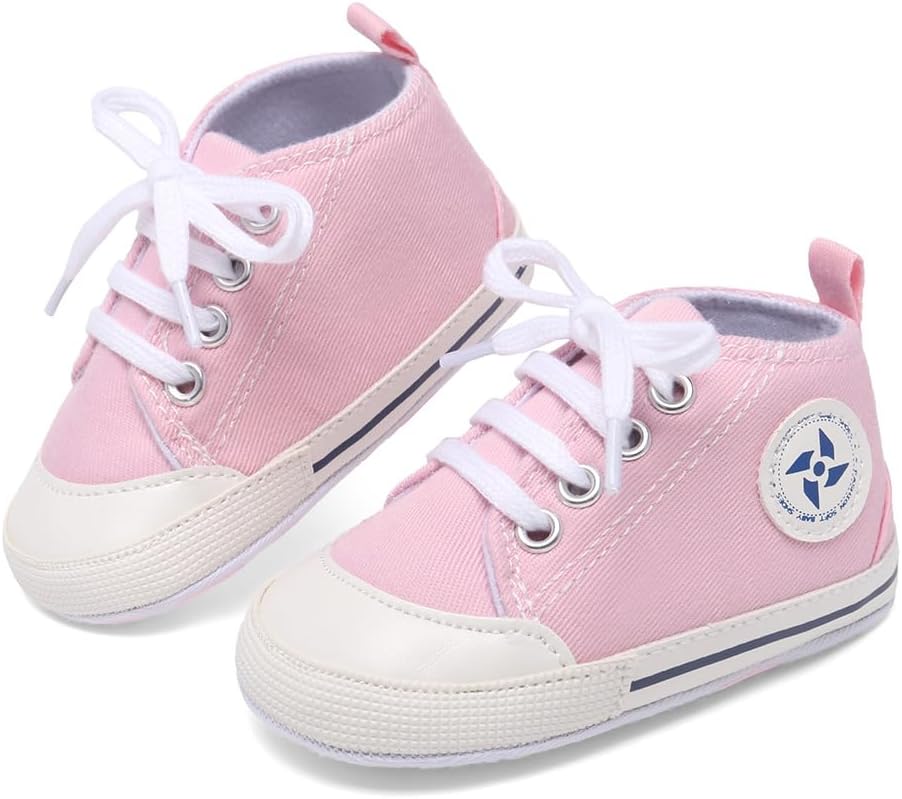 Baby Boys Girls Star High Top Sneaker Soft Anti-Slip Sole Newborn Infant First Walkers Canvas Denim Shoes Xpress