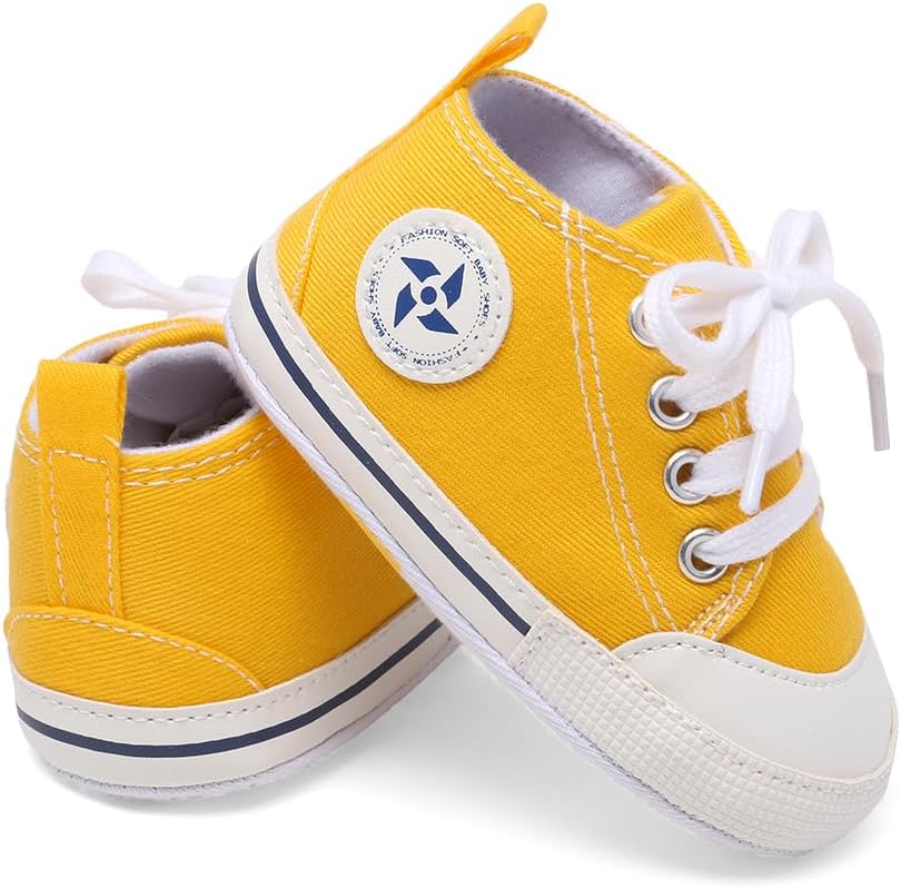 Baby Boys Girls Star High Top Sneaker Soft Anti-Slip Sole Newborn Infant First Walkers Canvas Denim Shoes Xpress