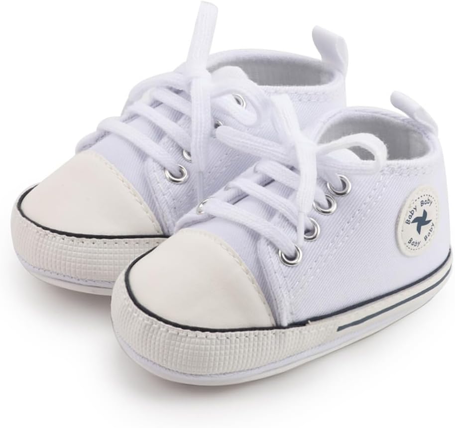 Baby Boys Girls Star High Top Sneaker Soft Anti-Slip Sole Newborn Infant First Walkers Canvas Denim Shoes Xpress