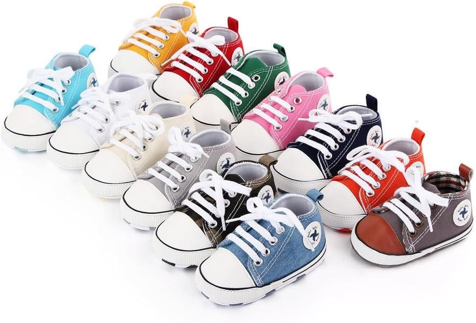 Baby Boys Girls Star High Top Sneaker Soft Anti-Slip Sole Newborn Infant First Walkers Canvas Denim Shoes Xpress