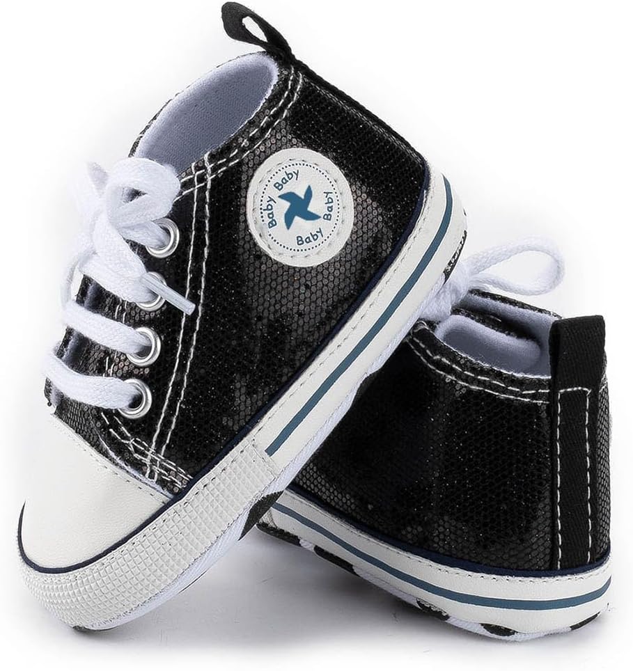 Baby Boys Girls Star High Top Sneaker Soft Anti-Slip Sole Newborn Infant First Walkers Canvas Denim Shoes Xpress