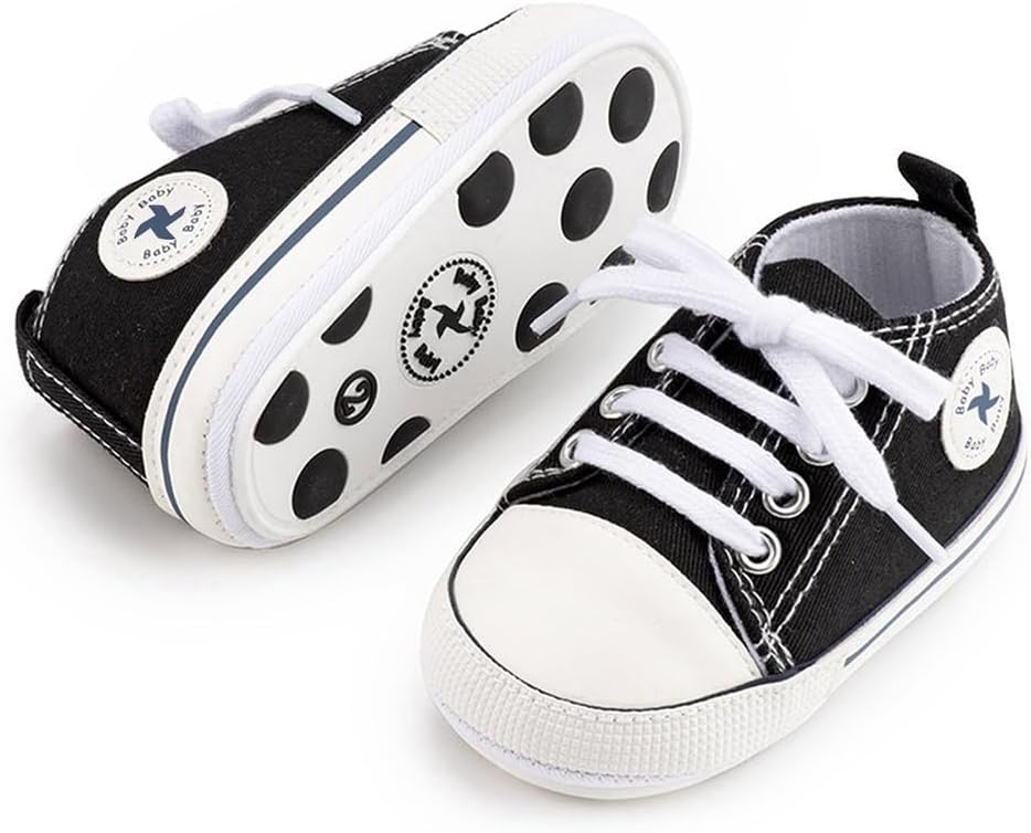 Baby Boys Girls Star High Top Sneaker Soft Anti-Slip Sole Newborn Infant First Walkers Canvas Denim Shoes Xpress