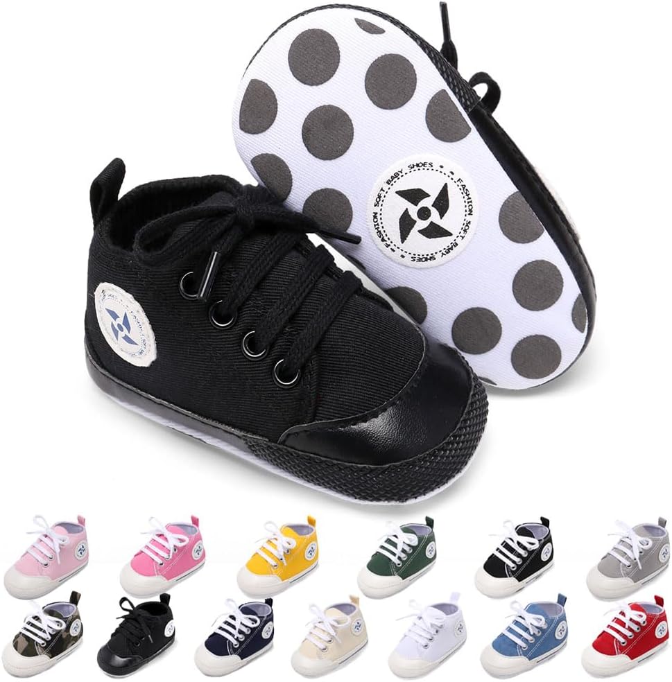 Baby Boys Girls Star High Top Sneaker Soft Anti-Slip Sole Newborn Infant First Walkers Canvas Denim Shoes Xpress