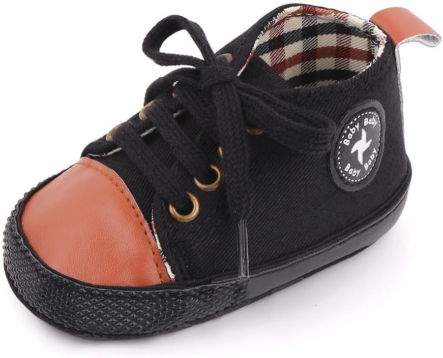 Baby Boys Girls Star High Top Sneaker Soft Anti-Slip Sole Newborn Infant First Walkers Canvas Denim Shoes Xpress