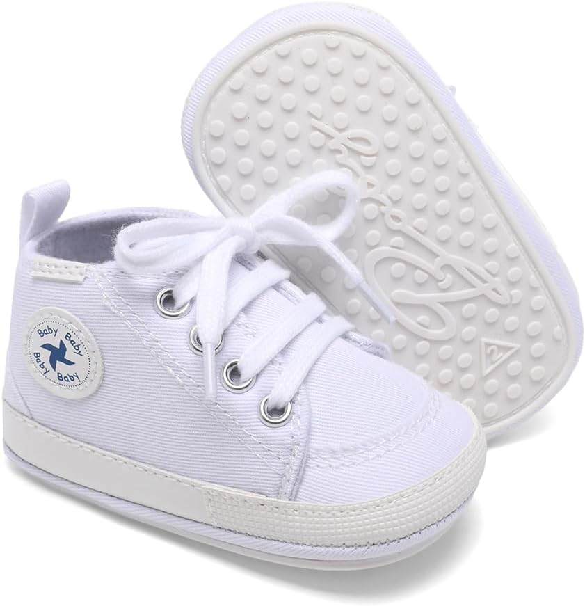 Baby Girls Boys Shoes Soft Anti-Slip Sole Newborn First Walkers Star High Top Canvas Denim Unisex Infant Sneaker Xpress