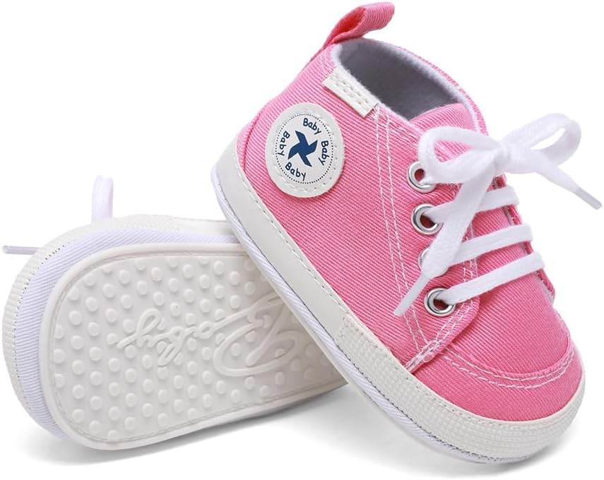 Baby Girls Boys Shoes Soft Anti-Slip Sole Newborn First Walkers Star High Top Canvas Denim Unisex Infant Sneaker Xpress