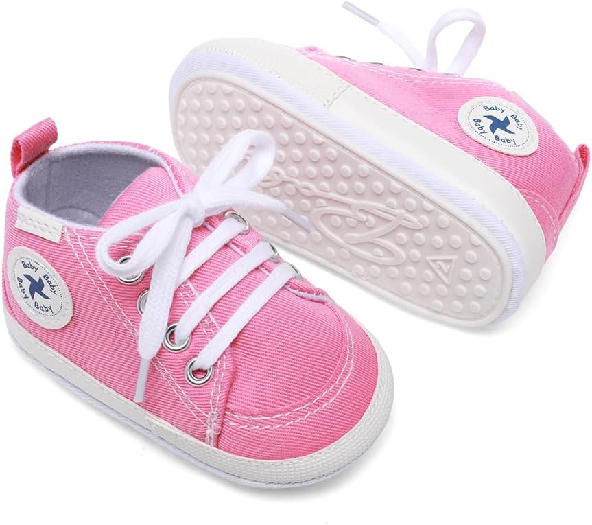 Baby Girls Boys Shoes Soft Anti-Slip Sole Newborn First Walkers Star High Top Canvas Denim Unisex Infant Sneaker Xpress