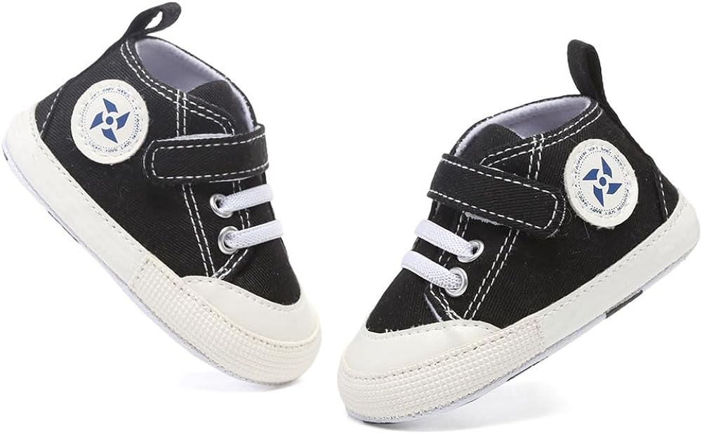 Baby Girls Boys Shoes Soft Anti-Slip Sole Newborn First Walkers Star High Top Canvas Denim Unisex Infant Sneaker Xpress