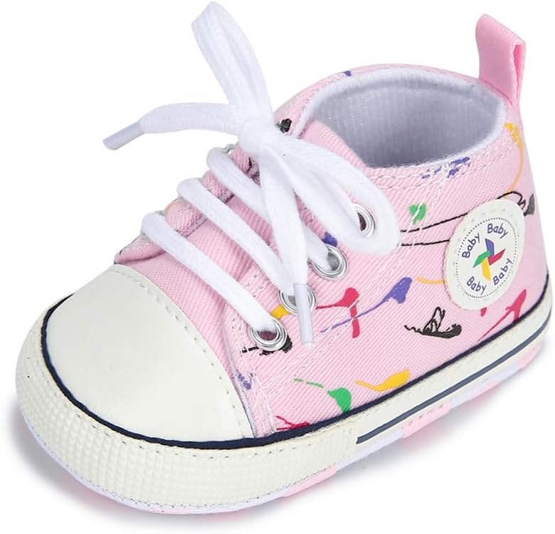 Baby Girls Boys Shoes Soft Anti-Slip Sole Newborn First Walkers Star High Top Canvas Denim Unisex Infant Sneaker Xpress