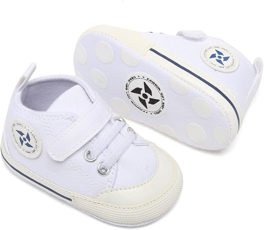 Baby Girls Boys Shoes Soft Anti-Slip Sole Newborn First Walkers Star High Top Canvas Denim Unisex Infant Sneaker Xpress