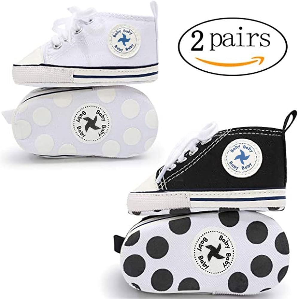 Baby Girls Boys Shoes Soft Anti-Slip Sole Newborn First Walkers Star High Top Canvas Denim Unisex Infant Sneaker Xpress