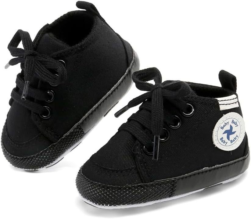 Baby Girls Boys Shoes Soft Anti-Slip Sole Newborn First Walkers Star High Top Canvas Denim Unisex Infant Sneaker Xpress