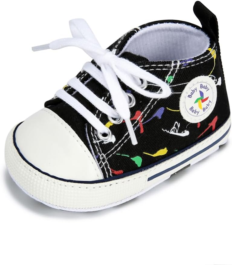 Baby Girls Boys Shoes Soft Anti-Slip Sole Newborn First Walkers Star High Top Canvas Denim Unisex Infant Sneaker Xpress