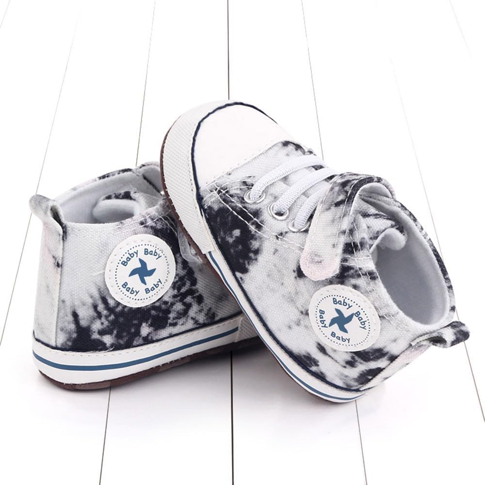 Baby Girls Boys Shoes Soft Anti-Slip Sole Newborn First Walkers Star High Top Canvas Denim Unisex Infant Sneaker Xpress