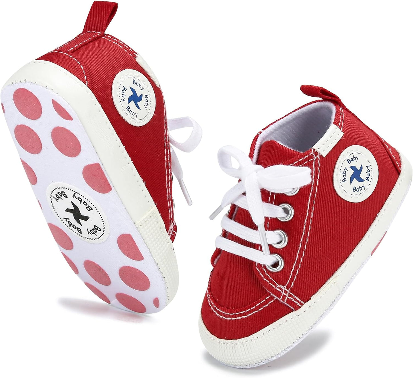 Baby Girls Boys Shoes Soft Anti-Slip Sole Newborn First Walkers Star High Top Canvas Denim Unisex Infant Sneaker Xpress