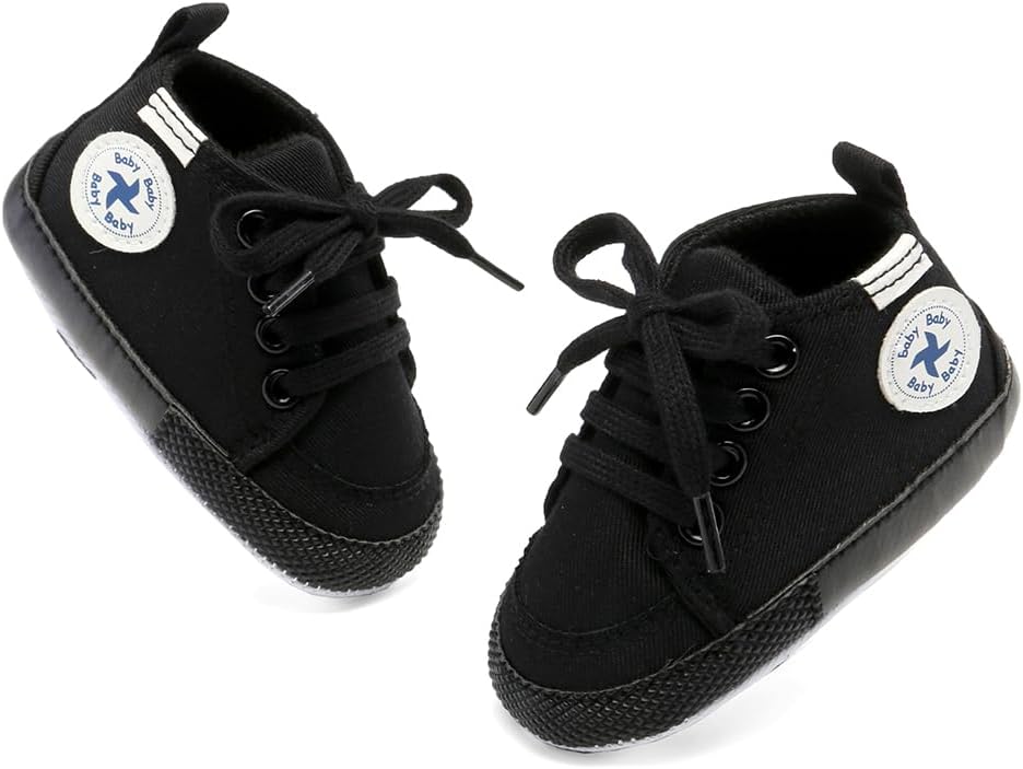 Baby Girls Boys Shoes Soft Anti-Slip Sole Newborn First Walkers Star High Top Canvas Denim Unisex Infant Sneaker Xpress