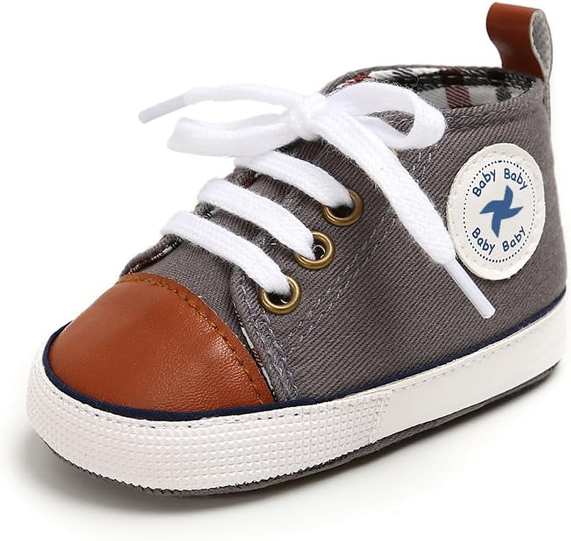 Baby Girls Boys Shoes Soft Anti-Slip Sole Newborn First Walkers Star High Top Canvas Denim Unisex Infant Sneaker Xpress