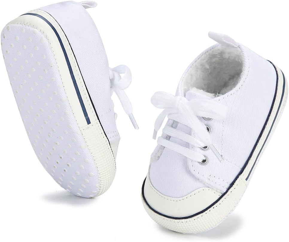 Baby Girls Boys Shoes Soft Anti-Slip Sole Newborn First Walkers Star High Top Canvas Denim Unisex Infant Sneaker Xpress