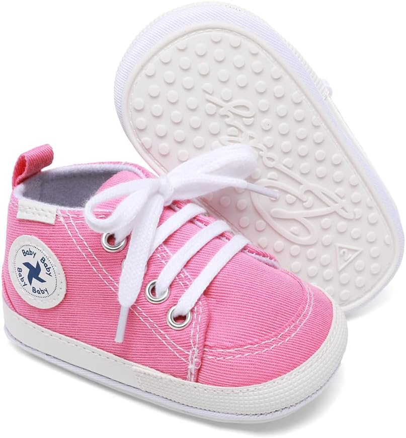 Baby Girls Boys Shoes Soft Anti-Slip Sole Newborn First Walkers Star High Top Canvas Denim Unisex Infant Sneaker Xpress