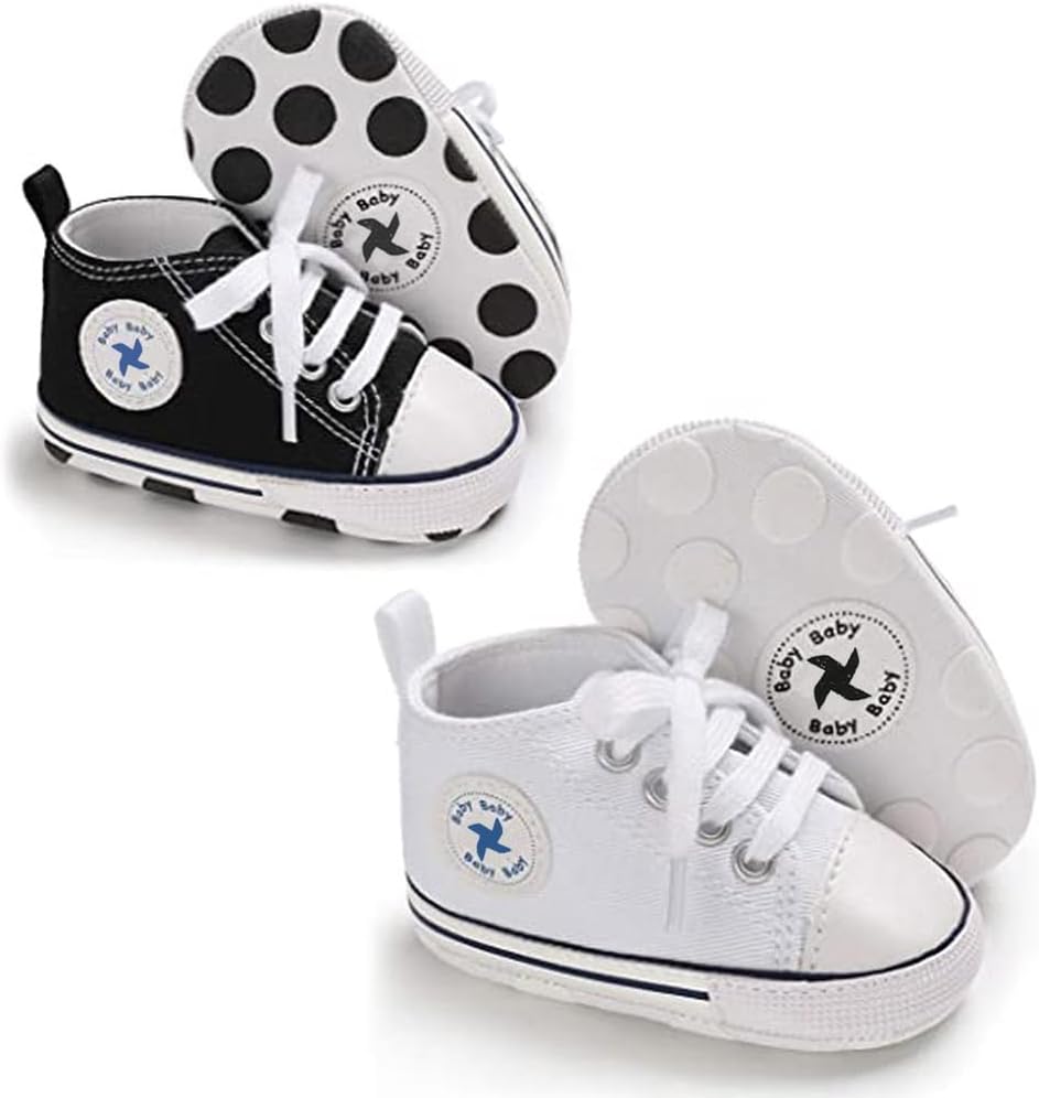 Baby Girls Boys Shoes Soft Anti-Slip Sole Newborn First Walkers Star High Top Canvas Denim Unisex Infant Sneaker Xpress